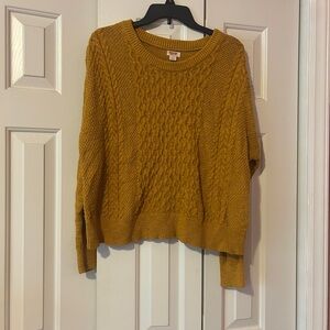 Mossimo Supply Co. Mustard Cable Knit Sweater